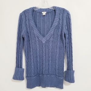 Maurices Knit XL Blue V-Neck Long Sleeve Sweater